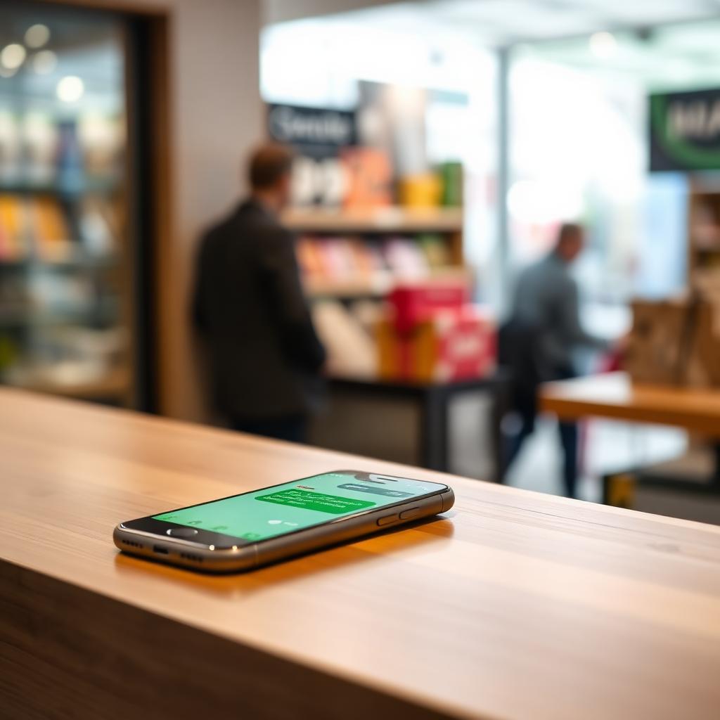 AI chatbot conversation bubble overlaid on Irish boutique shop interior — chatbot guide for Irish business