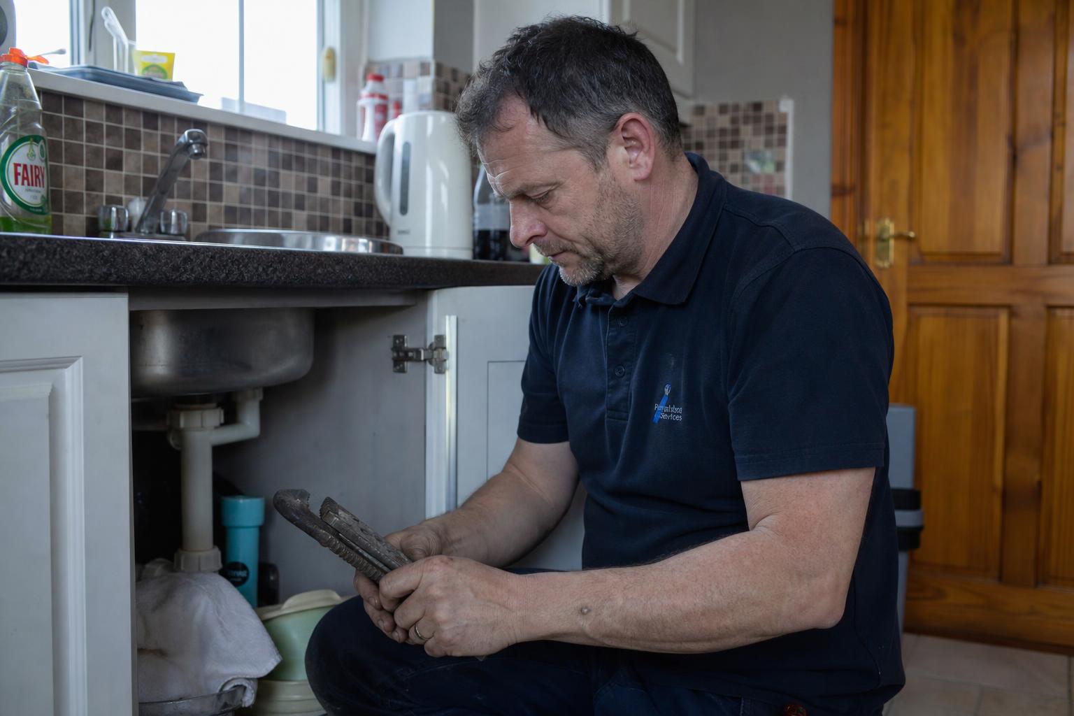 Irish tradesperson in van checking AI-drafted content on a smartphone — Digital Bridge AI content for trades 2026