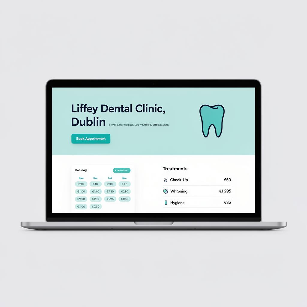 Dentist greeting a patient in a modern Irish dental practice — example of the bright, trust-building website imagery Digital Bridge produces for dental clients.