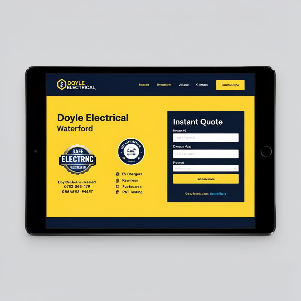 Safe Electric registered Irish electrician installing an EV home charger on a modern house wall — example imagery from Digital Bridge electrician websites.
