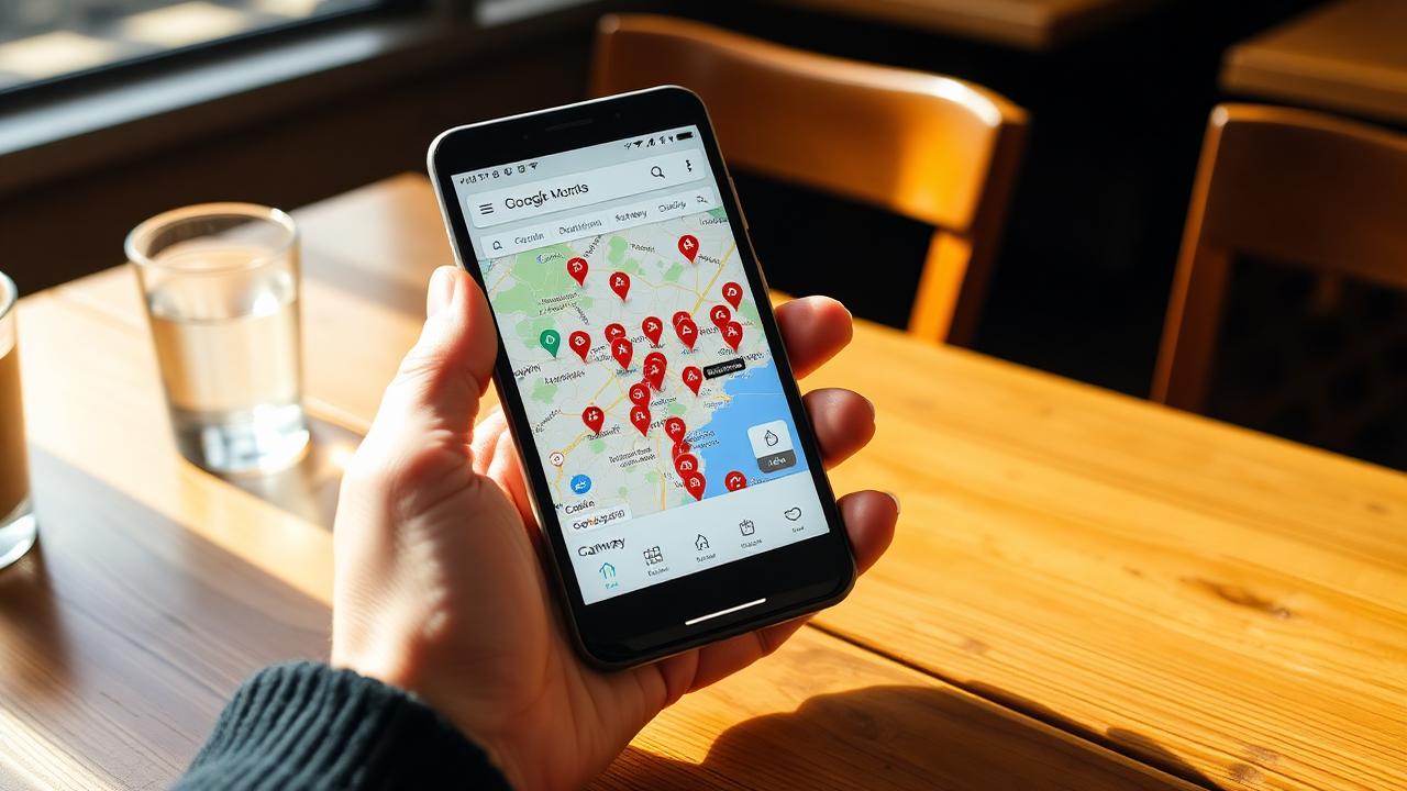 Phone showing Google Maps with Irish small business pins across Dublin Cork and Galway — local SEO Ireland guide