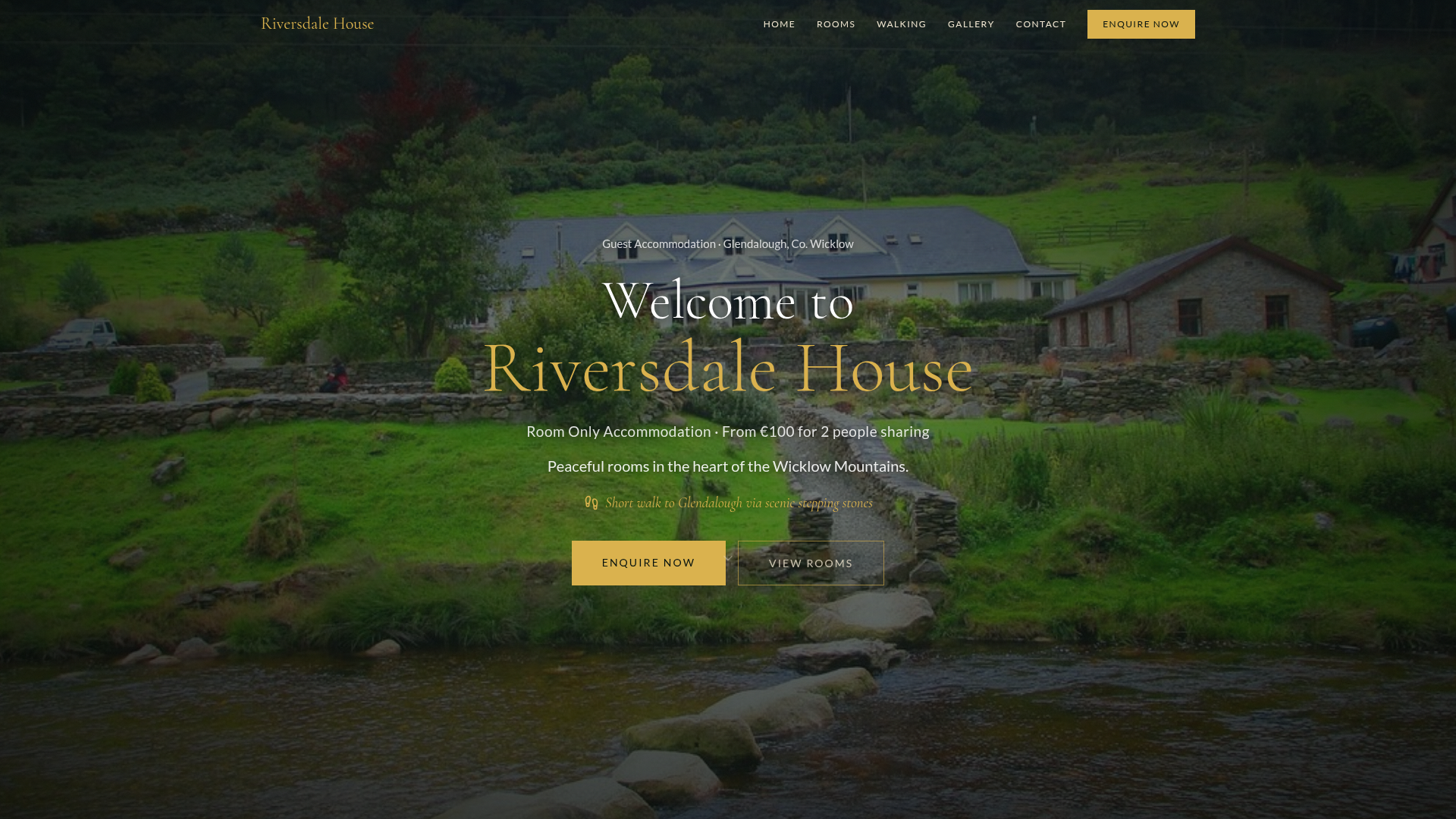Riversdale House Getaway — guest accommodation in Glendalough, Co. Wicklow