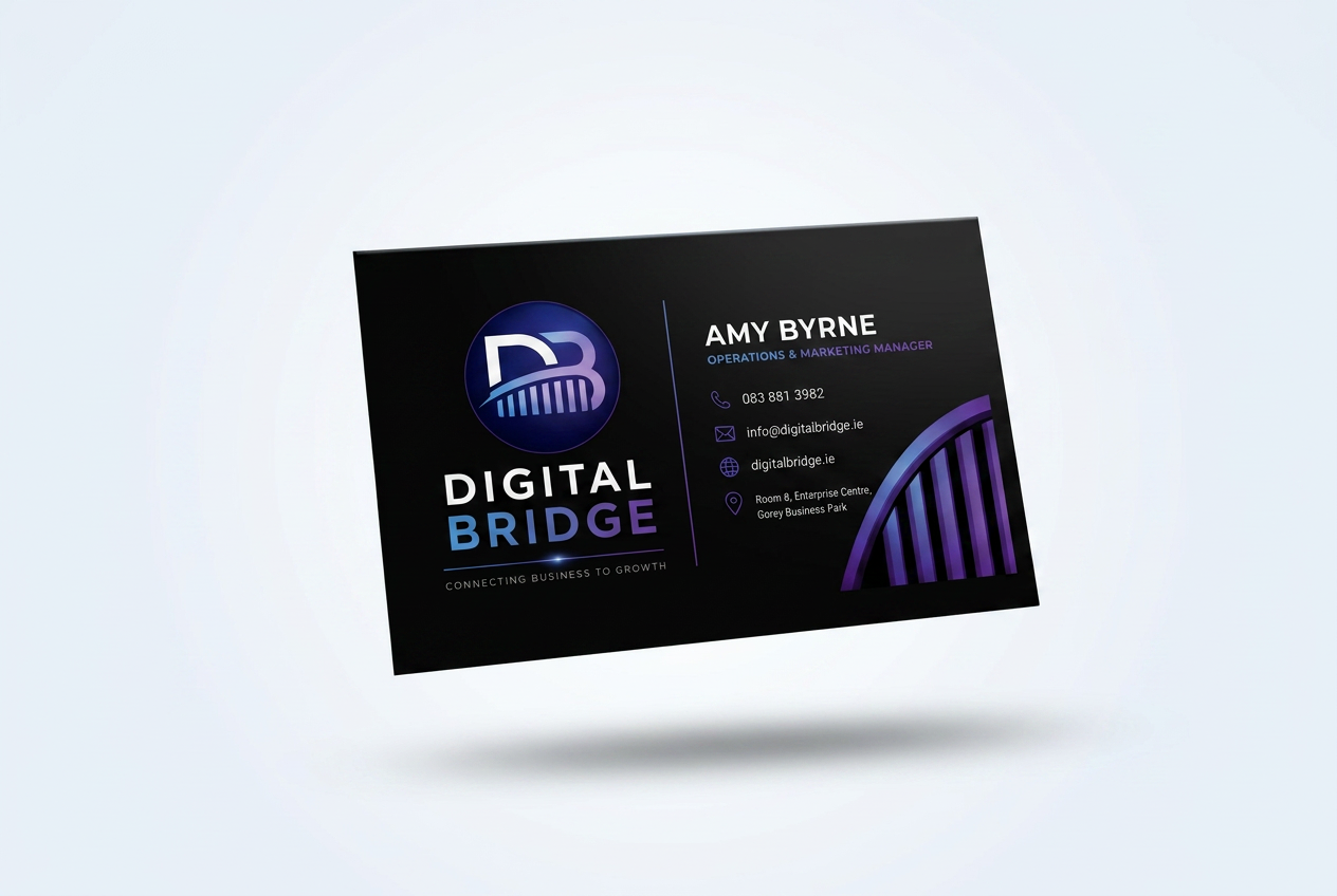 Amy Byrne Digital Bridge business card — Operations & Marketing Manager, printed by Printhouse.ie