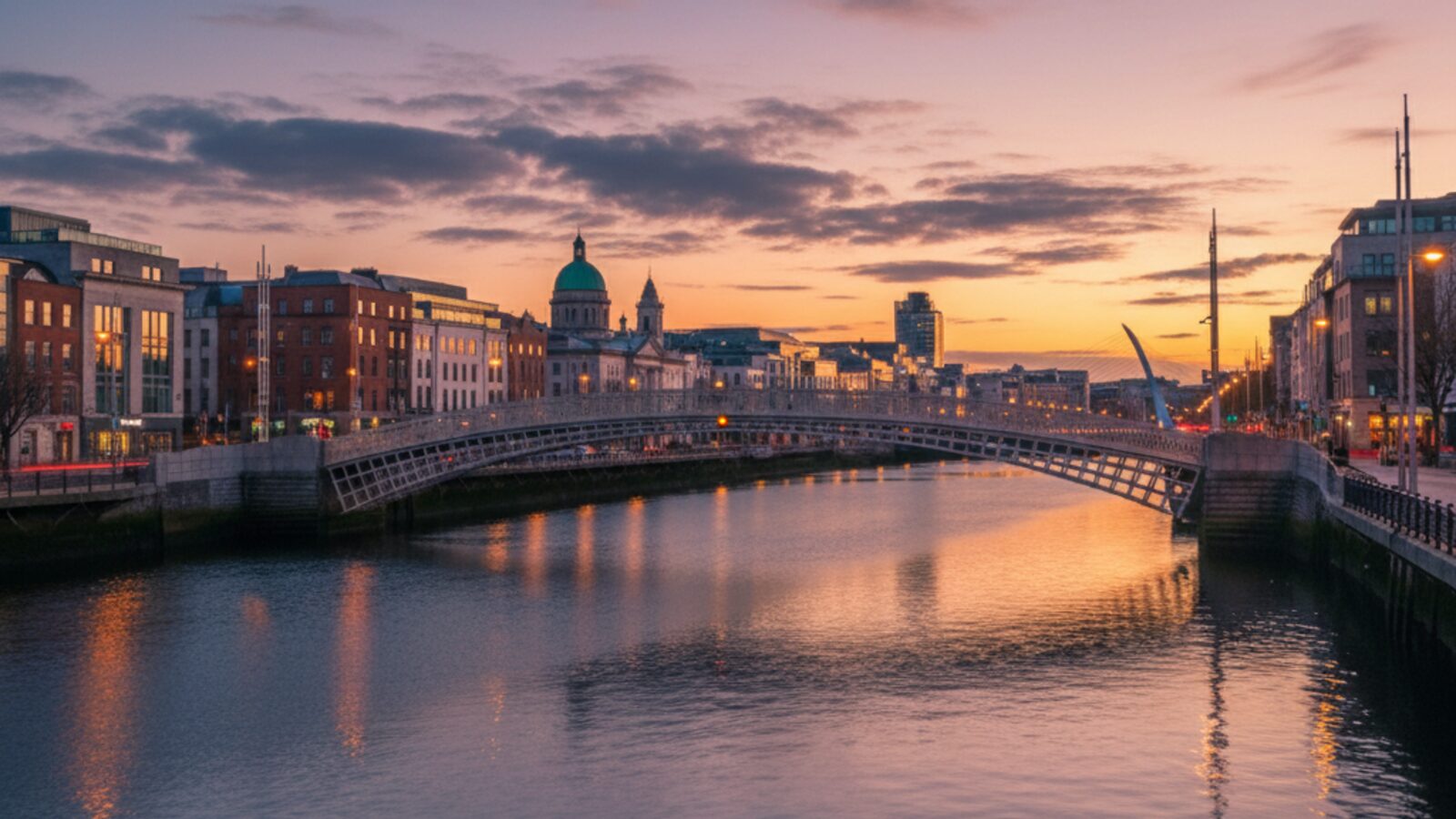 Dublin city skyline with the Ha'penny Bridge over the River Liffey — Digital Bridge digital marketing agency serving local SMEs